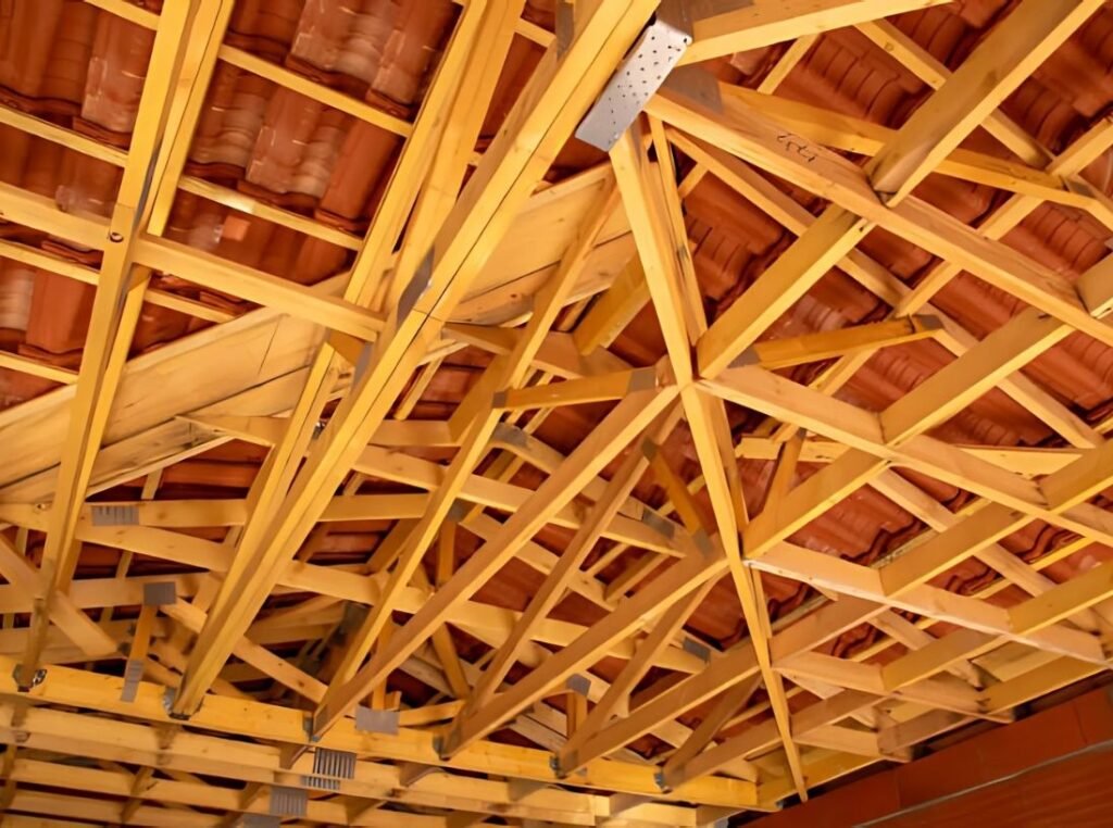 Decorative ceiling framing by Timberr Framing